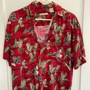 Campia Moda Hawaiian Collared Shirt Red